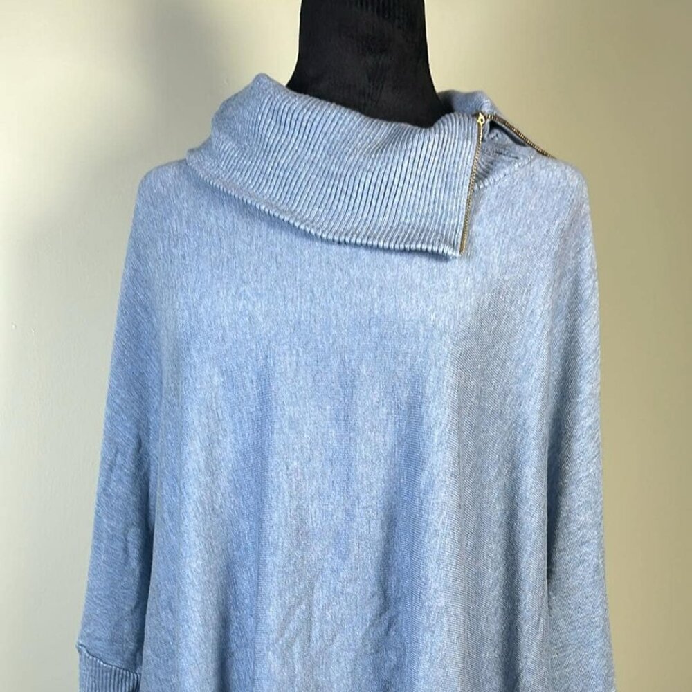 Joseph‎ A Women's Plus XXL Cowl Neck w/Accent Zippers Lt Blue Casual Lagenlook